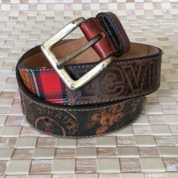 Levi's Accessories - 💝HPX2💝 Levi’s Leather and Plaid Tartan Belt M